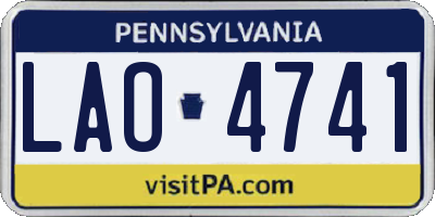 PA license plate LAO4741
