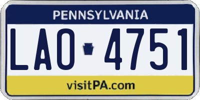 PA license plate LAO4751