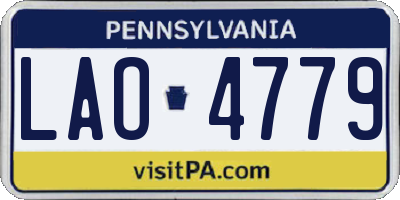 PA license plate LAO4779