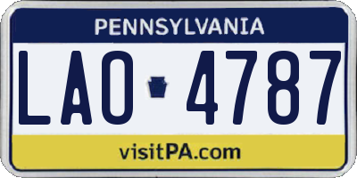 PA license plate LAO4787