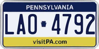 PA license plate LAO4792