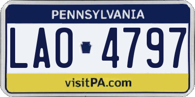 PA license plate LAO4797