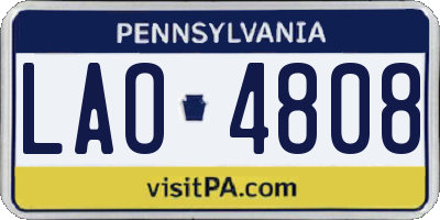 PA license plate LAO4808