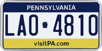 PA license plate LAO4810