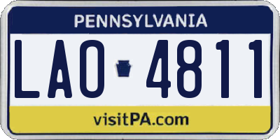 PA license plate LAO4811
