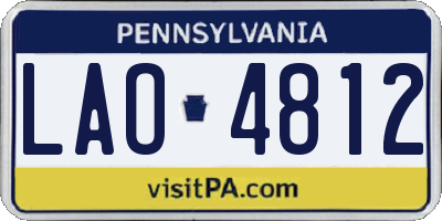 PA license plate LAO4812