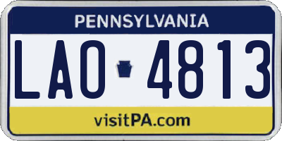 PA license plate LAO4813
