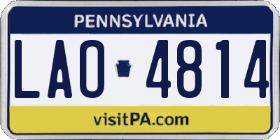 PA license plate LAO4814