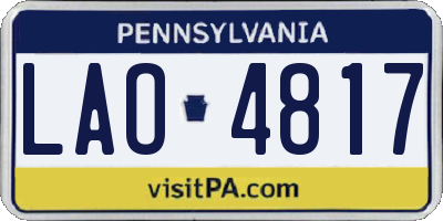 PA license plate LAO4817