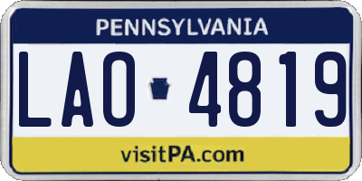 PA license plate LAO4819
