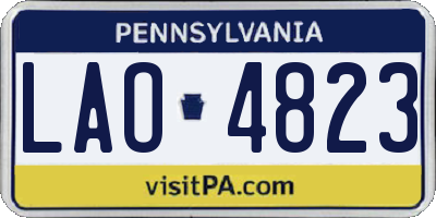 PA license plate LAO4823