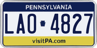 PA license plate LAO4827