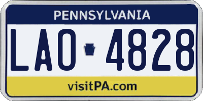 PA license plate LAO4828