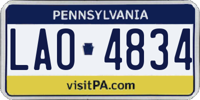 PA license plate LAO4834