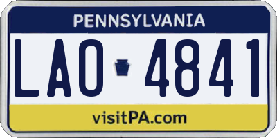 PA license plate LAO4841