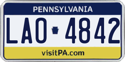 PA license plate LAO4842