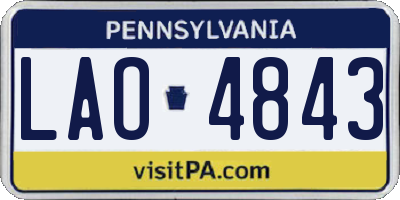PA license plate LAO4843