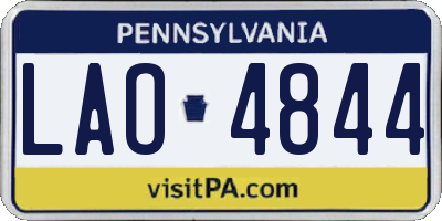 PA license plate LAO4844