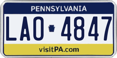 PA license plate LAO4847
