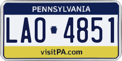 PA license plate LAO4851