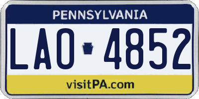 PA license plate LAO4852