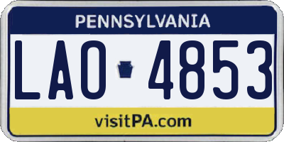 PA license plate LAO4853