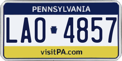 PA license plate LAO4857