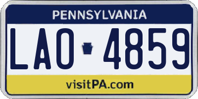 PA license plate LAO4859