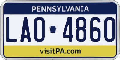 PA license plate LAO4860
