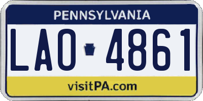 PA license plate LAO4861