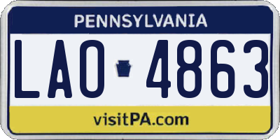PA license plate LAO4863