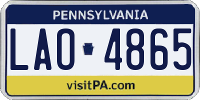 PA license plate LAO4865