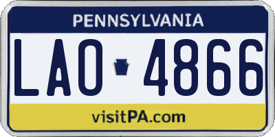 PA license plate LAO4866