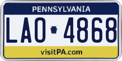PA license plate LAO4868