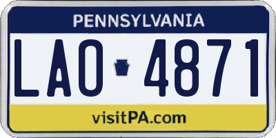PA license plate LAO4871
