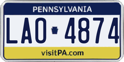 PA license plate LAO4874