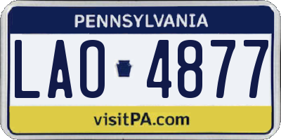 PA license plate LAO4877