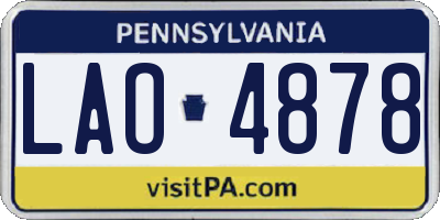 PA license plate LAO4878