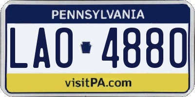PA license plate LAO4880