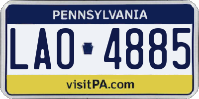 PA license plate LAO4885