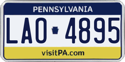 PA license plate LAO4895