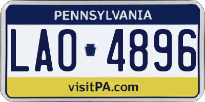 PA license plate LAO4896