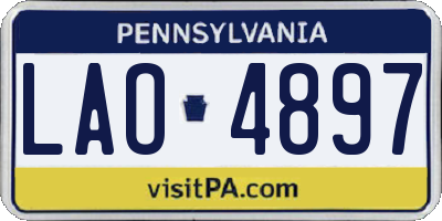 PA license plate LAO4897