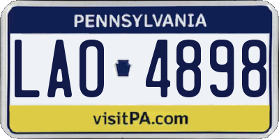 PA license plate LAO4898