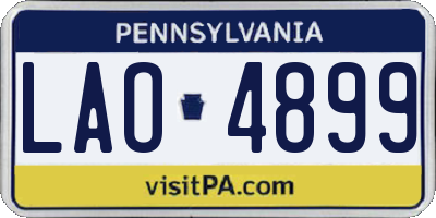 PA license plate LAO4899