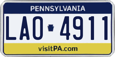 PA license plate LAO4911