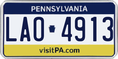PA license plate LAO4913