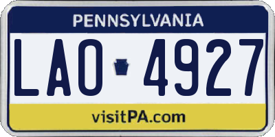 PA license plate LAO4927