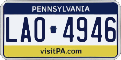 PA license plate LAO4946