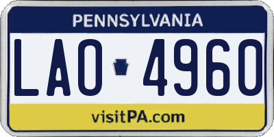 PA license plate LAO4960